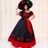 Vestido Mexicano con aplicaciones